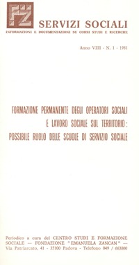 Servizi Sociali 1-1981 - Fondazione Zancan Onlus
