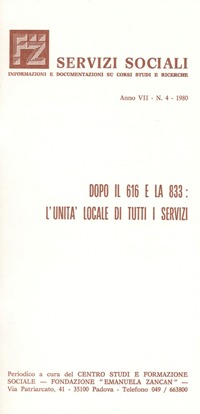 Servizi Sociali 4-1980 - Fondazione Zancan Onlus