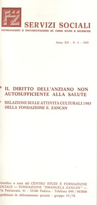 Servizi Sociali 4-1985 - Fondazione Zancan Onlus