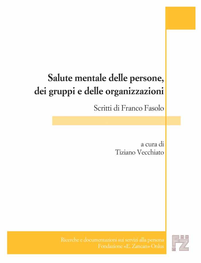 Ricerche e Documentazi - 2020 - Salute mentale delle persone, dei gruppi e delle organizzazioni - Fondazione Zancan Onlus