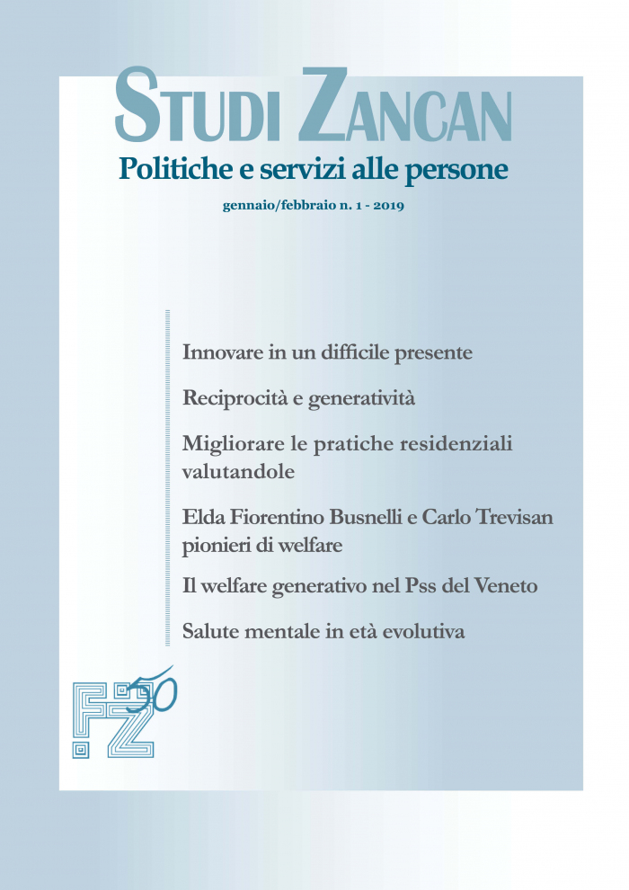Studi Zancan 1/2019 - Fondazione Studi Zancan