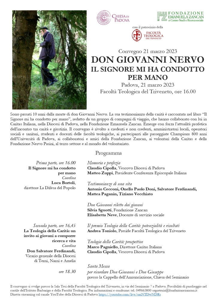 Il 21 marzo 2023, nel decimo anniversario della sua morte, ricorderemo don Giovanni Nervo con un convegno aperto a tutti.