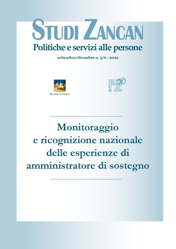 È on line il nuovo numero di Studi Zancan. Riporta i risultati della ricerca «Monitoraggio e ricognizione nazionale delle esperienze di amministratore di sostegno».