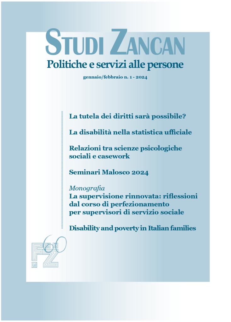 È uscito Studi Zancan 1/2024, che dedica la monografia al tema “La supervisione rinnovata: riflessioni dal corso di perfezionamento per supervisori di servizio sociale”.