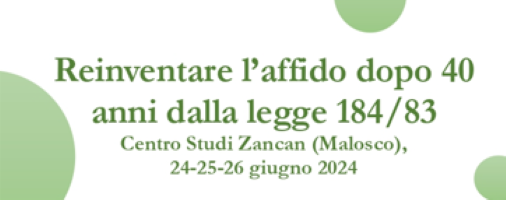 L’affido è uno dei temi che approfondiremo quest'estate a Malosco (TN), in uno dei seminari di formazione in programma. Ne parleremo dal 24 al 26 giugno 2024, con il seminario 