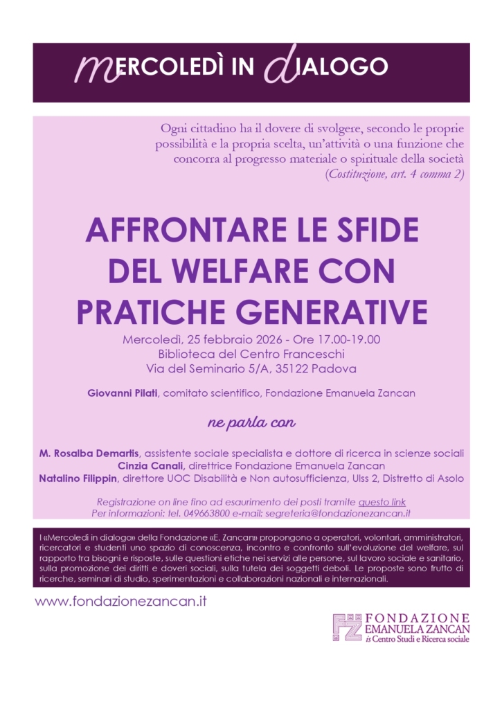 Il 25 febbraio vi aspettiamo per il prossimo mercoledì in dialogo sul tema